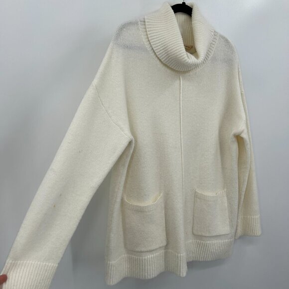 SOFT SURROUNDINGS *Flawed Ivory White Soft Wool Blend Boxy Turtleneck Sweater XL - Picture 4 of 9